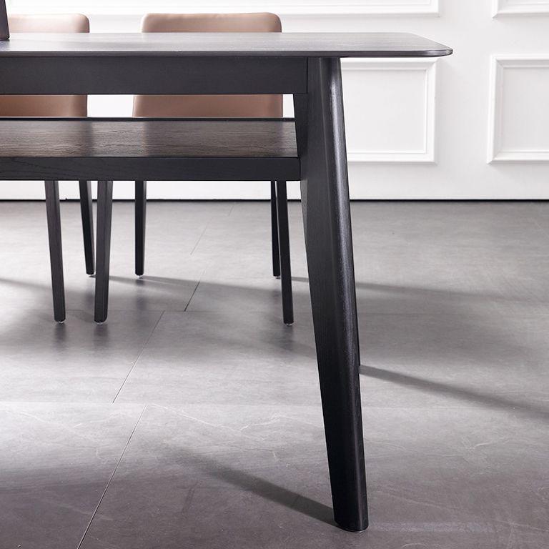 Modern Sintered Stone Top Dining Set Rectangle 1/2/5/7 Pieces Wooden Dining Room Table Set