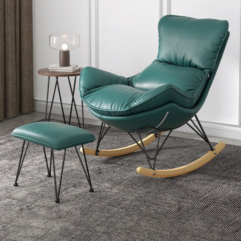 Solid Wood Rocking Chair Contemporary Rocker Chair with Padded Seat