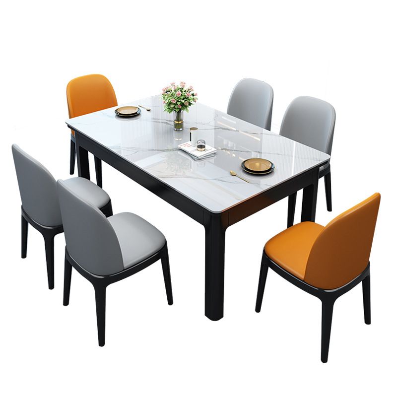 Modern Style Dining Room Dinner Table Stone 4 Legs Dining Table
