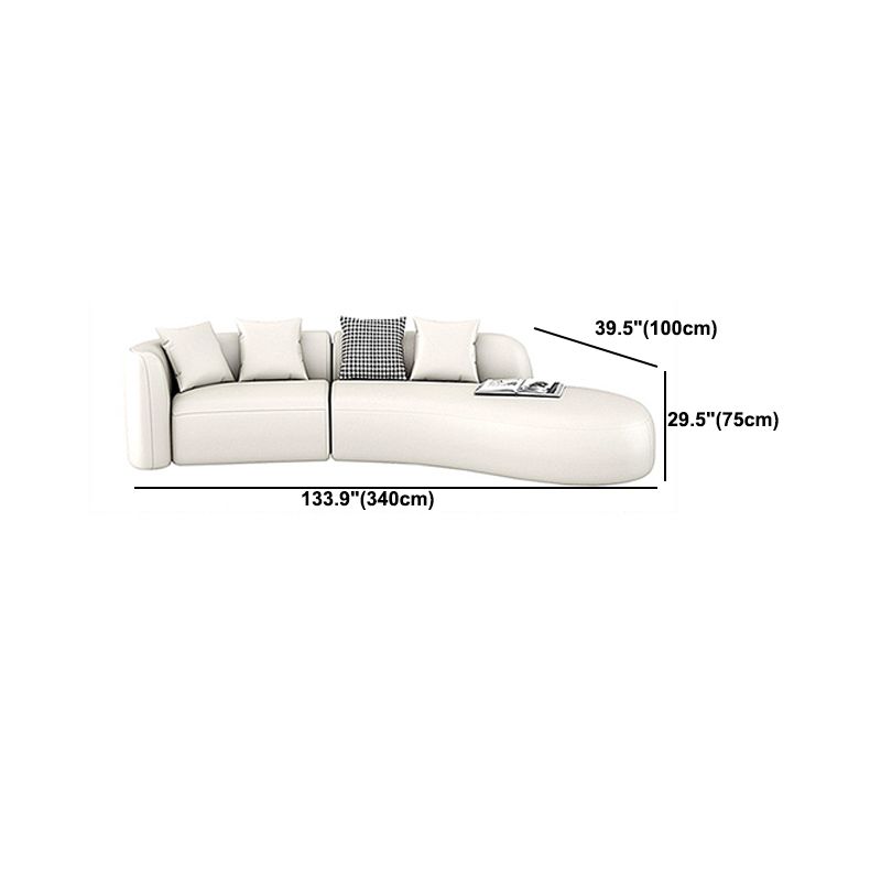 Contemporary Curved Seating Tight Back Tuxedo Arm Sofa for Living Room