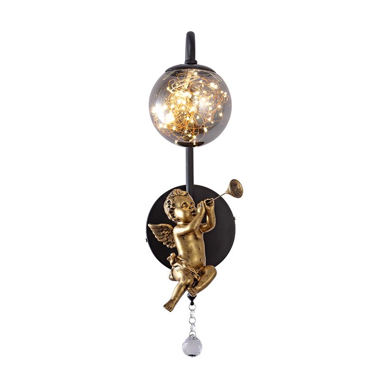 Lámpara esférica liviana nórdica estilo creativo de vidrio 1 apliques de luz con modelo de ángulo