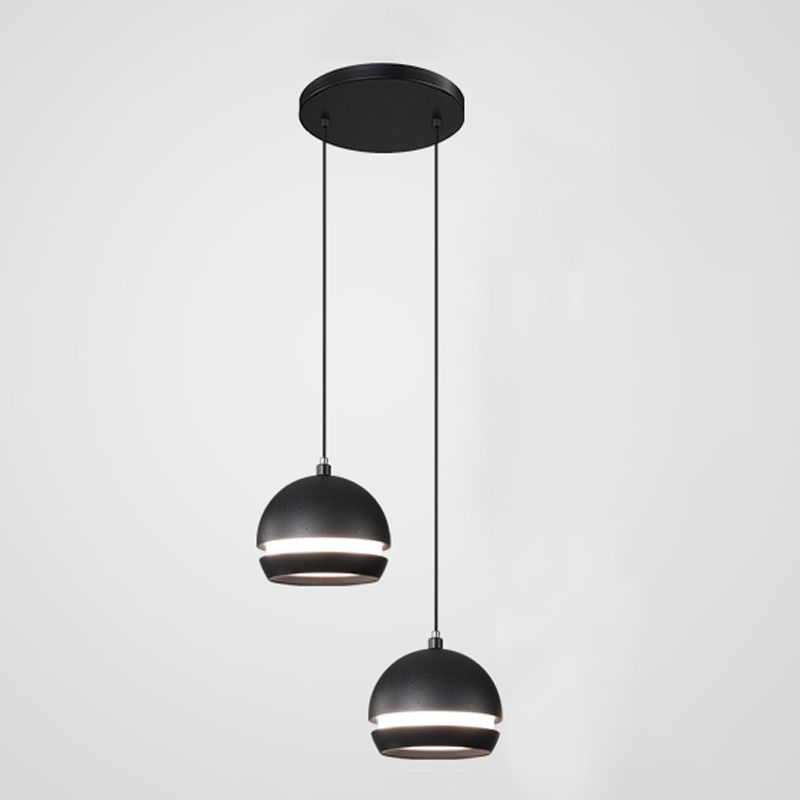 Acrylschwarze LED Hängende Lampe im modernen minimalistischen Stil Frosted Aluminium Globe Anhänger Licht
