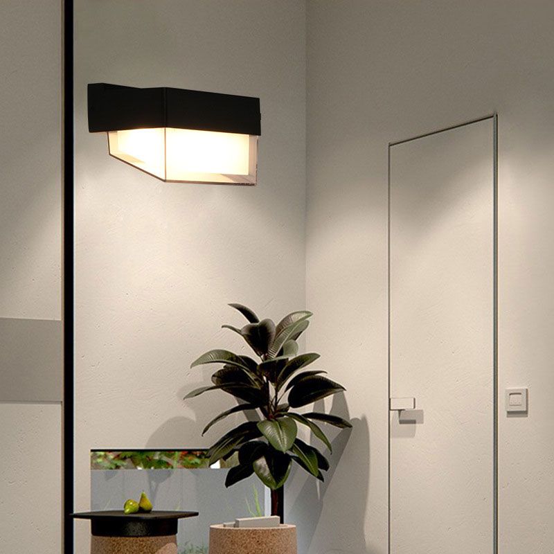 Iluminación geométrica de la exploración moderna balcón acrílico lámpara de pared LED lámpara en negro texturizado
