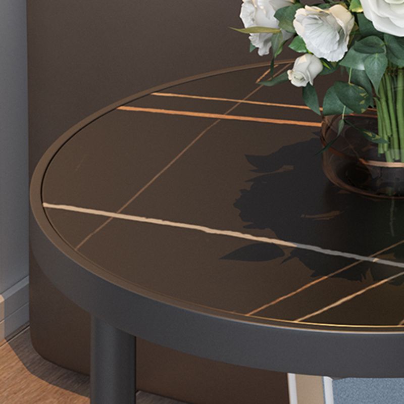 3 Legs Slate Side Table Round Minimalist Double Tier End Table