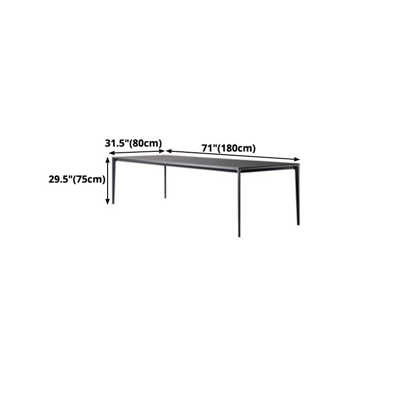Mesa de comedor negra de estilo moderno, mesa rectangular de piedra sinterizada con 4 patas para cocina
