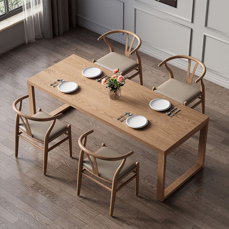 Modern Rectangle Wood Dining Table 1/2/5/7 Pieces Dining Set for Dining Room