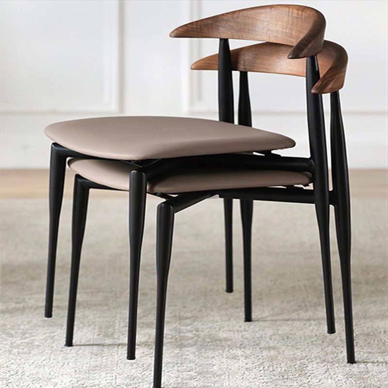 Stackable Armless Dining Chairs Modern Open Back Side Chair for Home