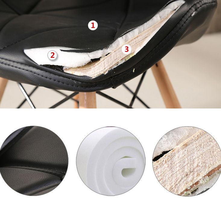 Home Scandinavian Side Chair Wood Upholstered Wingback Dining Room Chair