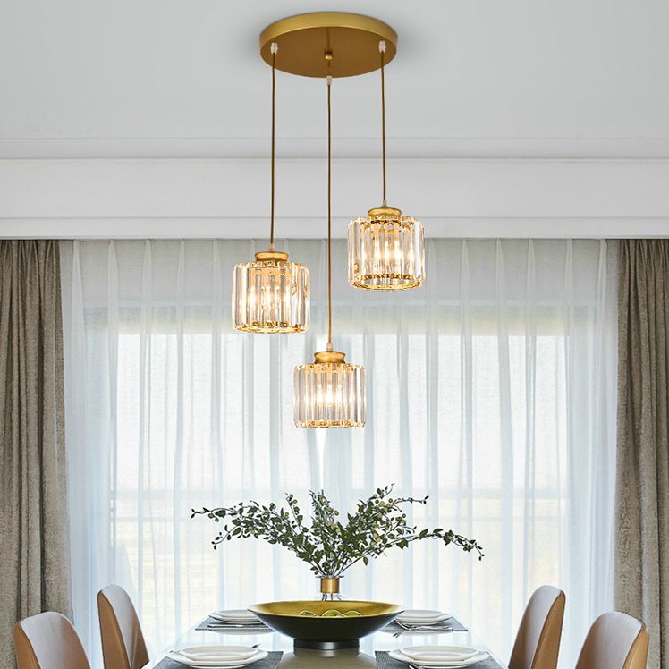 3-licht helder glazen hanglamp eigentijdse stijl in mini hanger voor eetkamer
