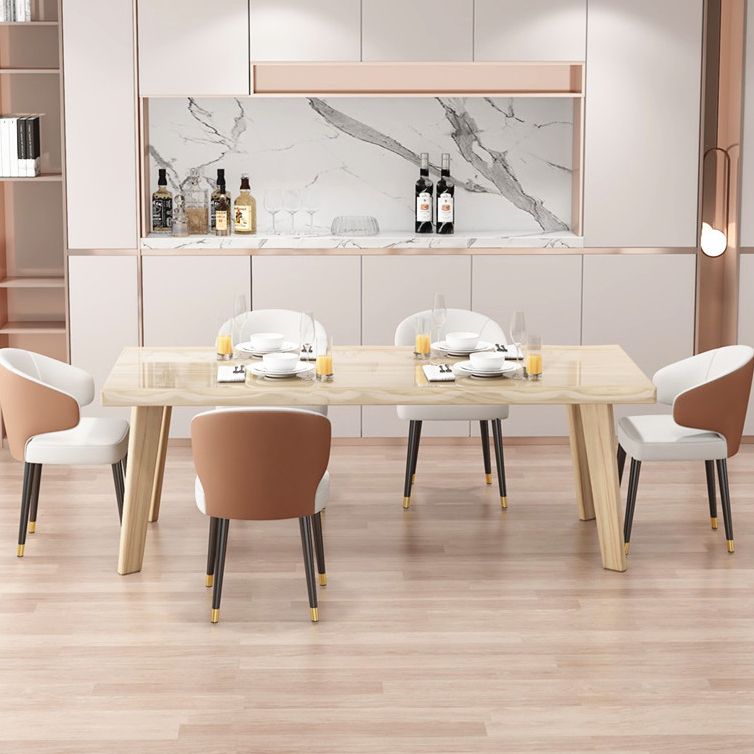 Modern 1/5/6 Pieces Dining Set Rectangle Pine Wood Dining Table for Dining Room
