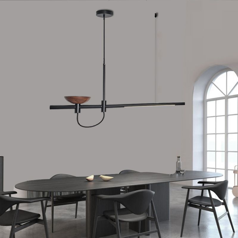 Luces colgantes lineales de estilo moderno 2 luces colgantes de la isla ligera