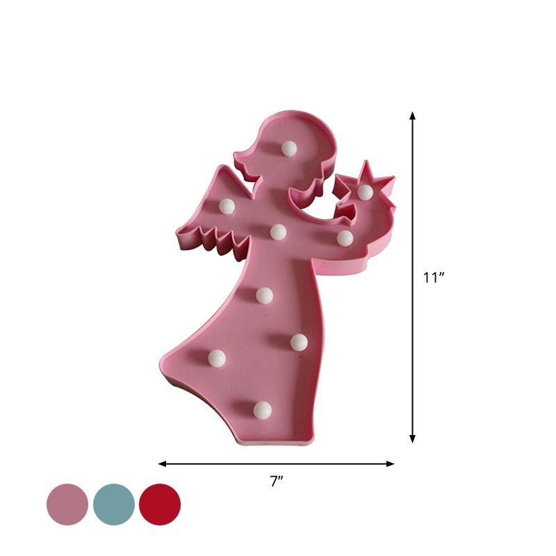 Beauty Element Girls Room Night Lamp Plastic Modern Style LED Nightstand Lighting