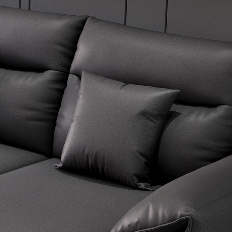 Contemporary Sectional with 4 Pillows Back and Storage Pillow Top Arm