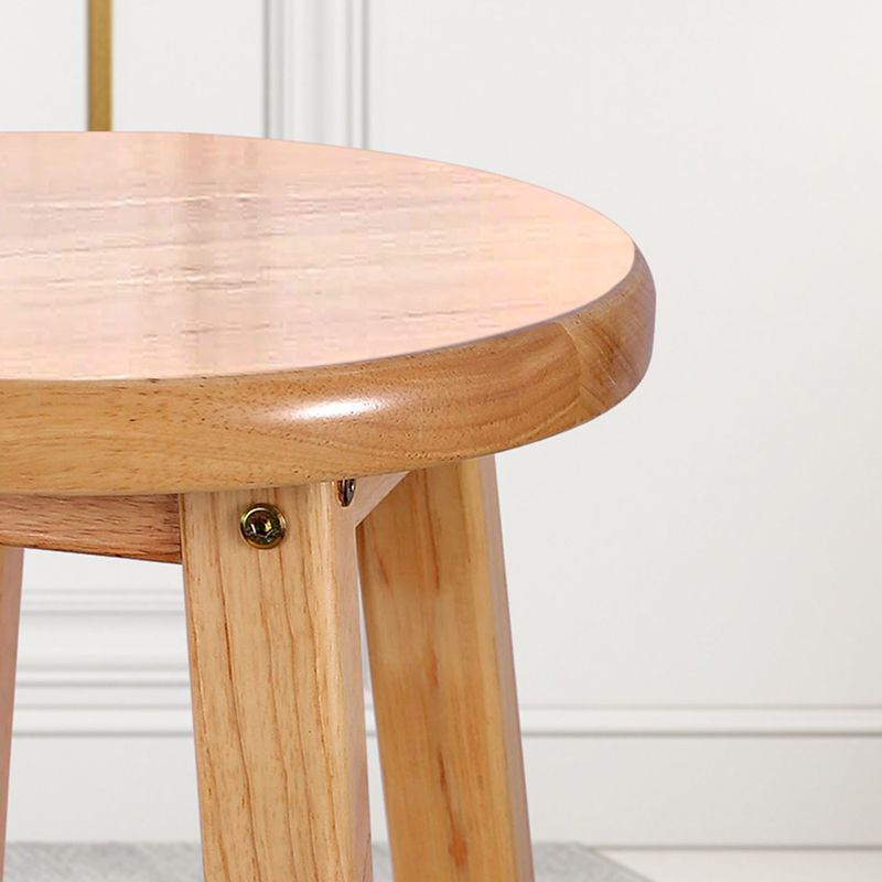 Modern Armless Backless Counter Stool Wood Cafe Bar Stool with Seat and Pedal