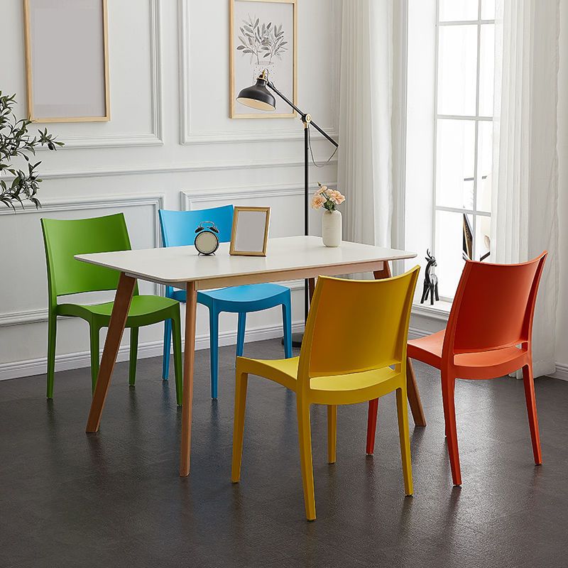 Dining Room Indoor Chair Plastic Armless Dining Accent Chair