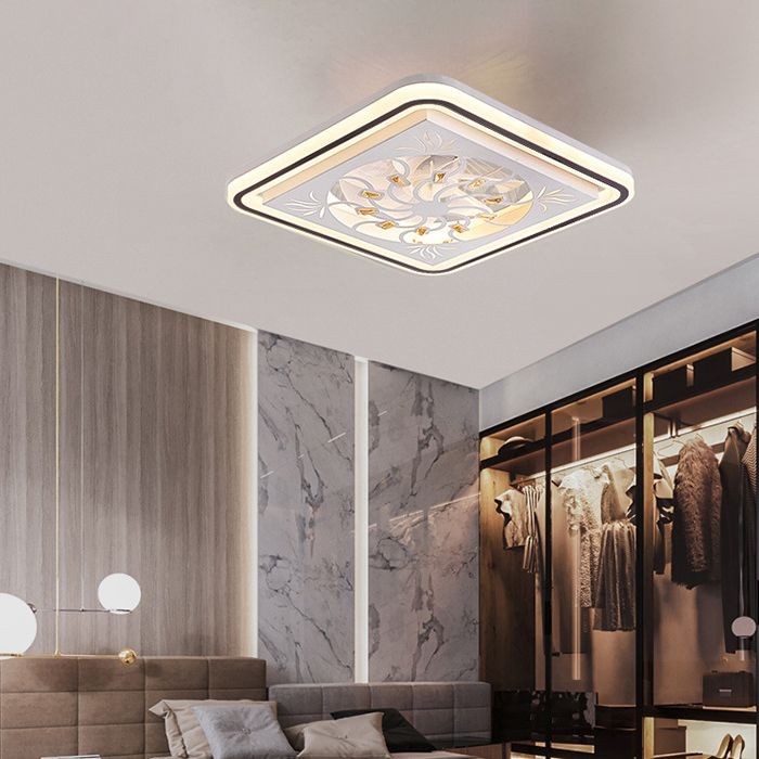 Geometrische Metalllüfterlampe moderne weiße LED -LED -Leuchte für Schlafzimmer