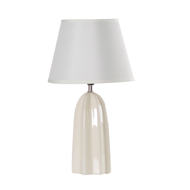 TABLEAU TABLE LETURE moderniste 1 bulbe lampe de nuit blanche / marron avec base de céramiques Prism