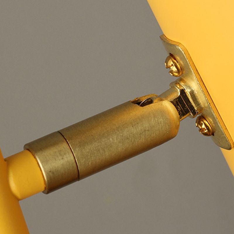 Macaroon Style Night Table Lamps Barrel 1-Light Bedroom Nightstand Lights with Metal Shade