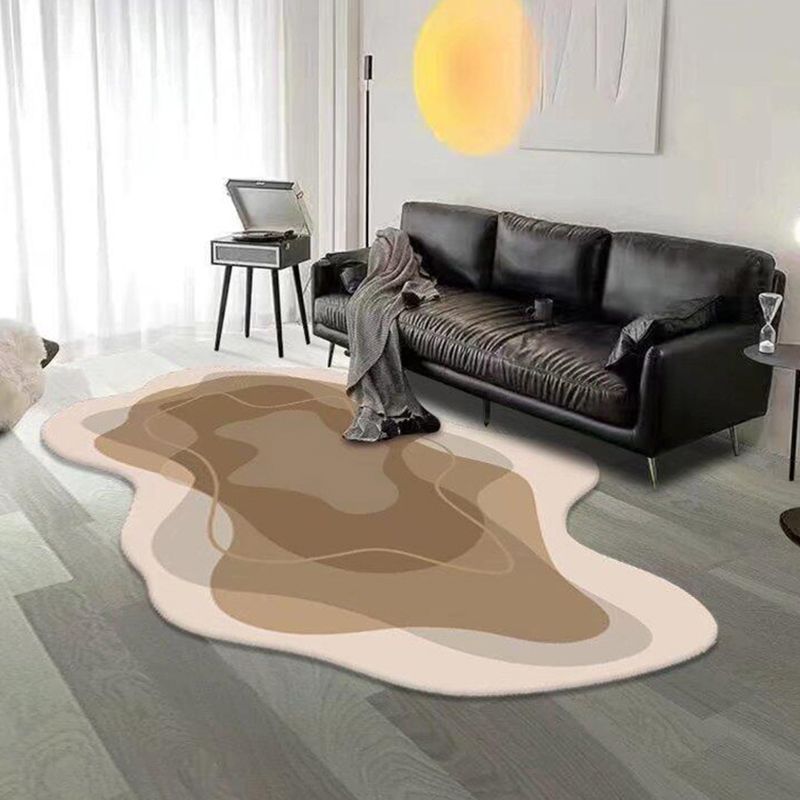 White Casual Rug Polyester Color Piece Rug Washable Rug for Living Room