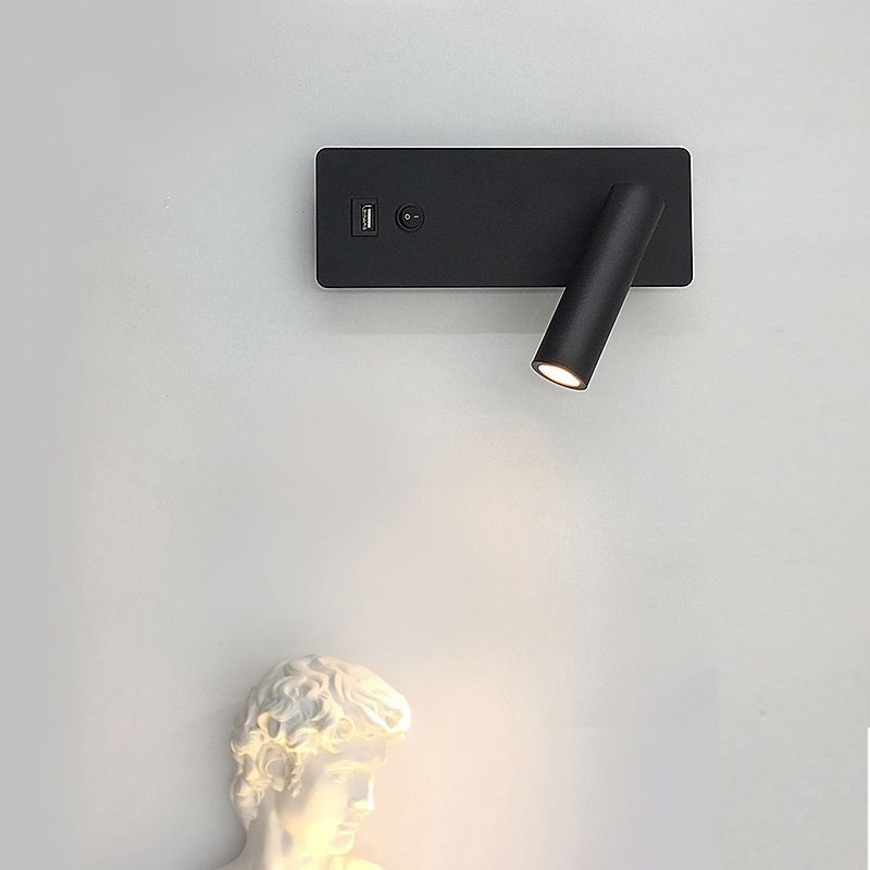 Moderna semplicità lettura da parete luce metallica da parete per un letto