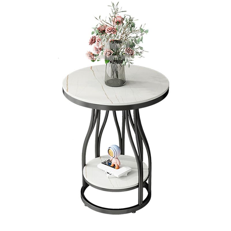 19"W Contemporary Corner Table Round Storage Accent Side Table