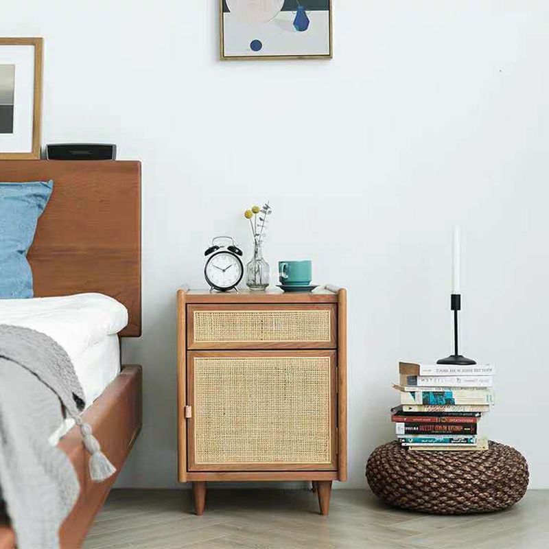 1 Drawer Contemporary Nightstand 1 Door Bedside Cabinet ,22" Tall