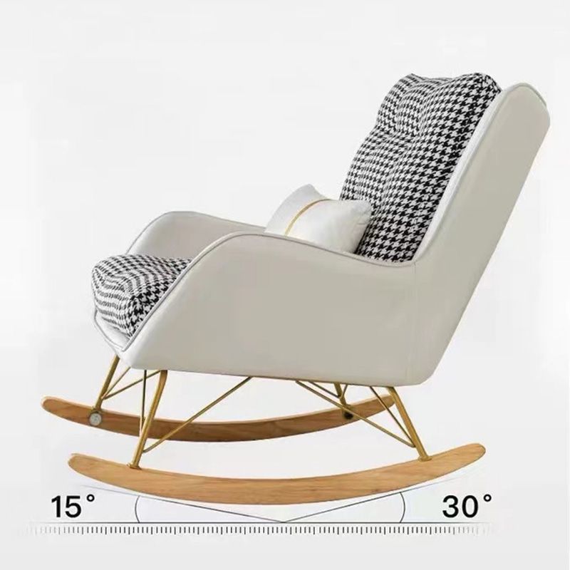 Magnificent Leather Rocking Chair Removable Cushions Rocker Chair with Pillow