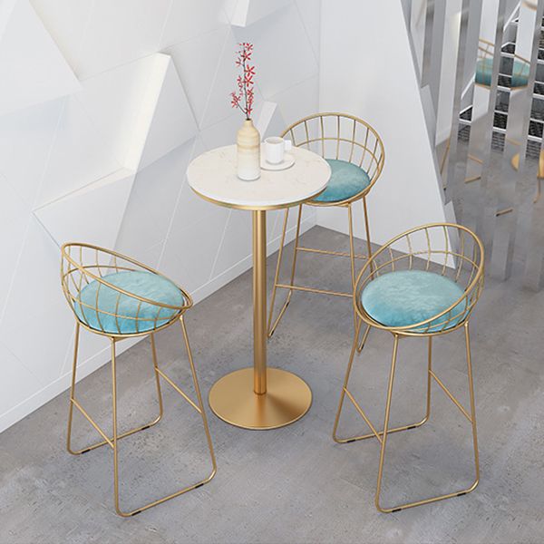 Modern 1/2/3/4 Pieces Metal Bar Table Set Round Bar Table with High Stools for Kitchen