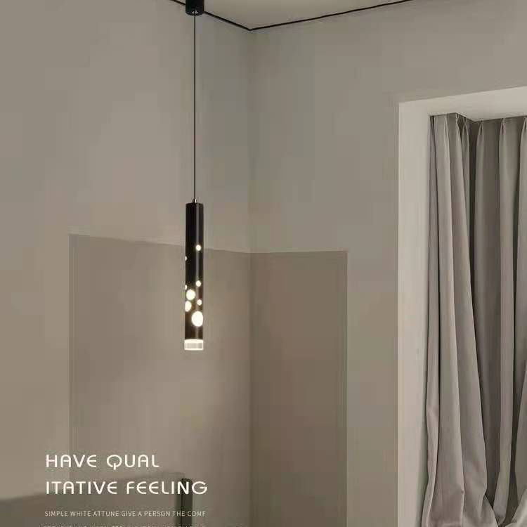 Sospensione cilindrica Sospensione Lampada Acrilico Modernista a LED in nero