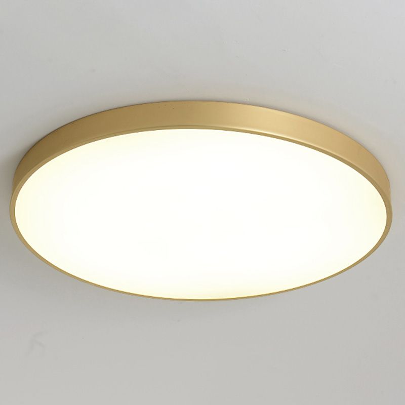 Simplicity Round Shape LED Ceiling Lamp Modern Bedroom Corridor Lighting Fixture Light with Gold Baking Paint Bezel