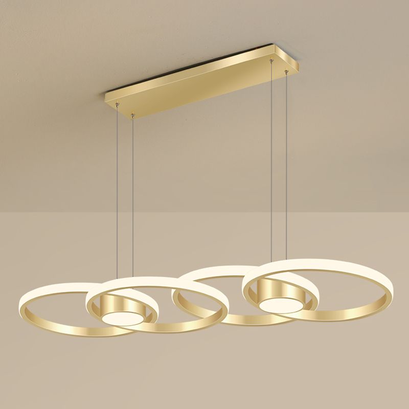 Linear Metal LED Island Light Fixture New Modern Ceiling Pendant Light for Dining Room