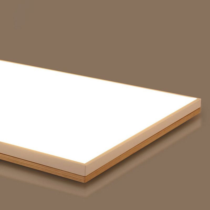 Simplicity Modern Wood Ceiling Mount Light Fixture with Acrylic Shade for Living Room