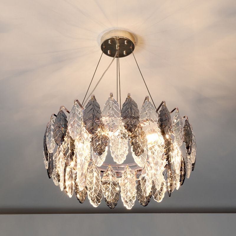 Luci a sospensione geometrica Modern Crystal Crystal Apparecchiatura dell'illuminazione a sospensione in grigio per soggiorno