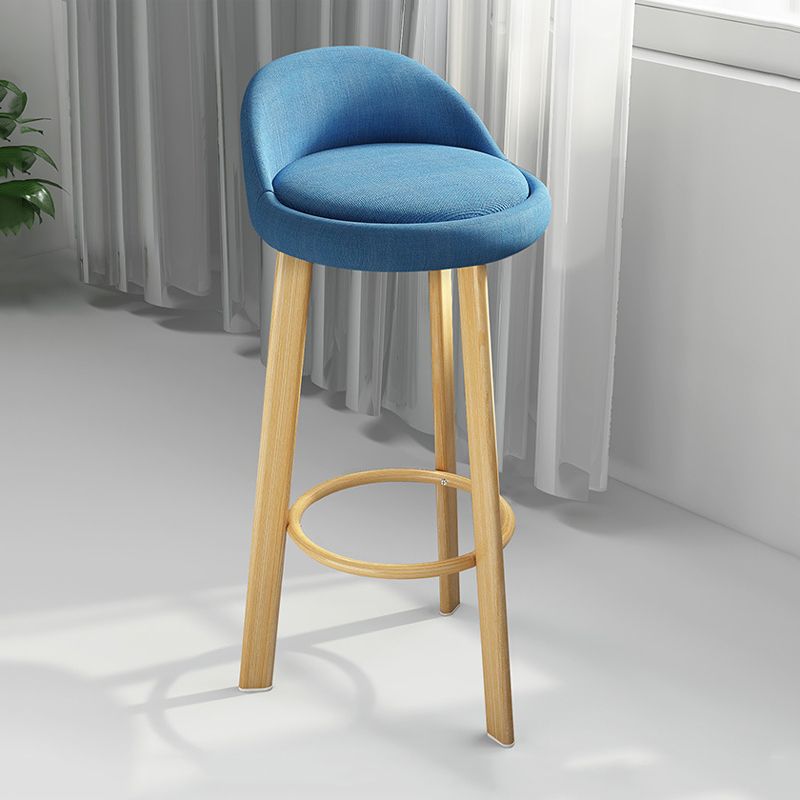 Contemporary Wood Stool Fabric Cushion in Matte Finish for Home