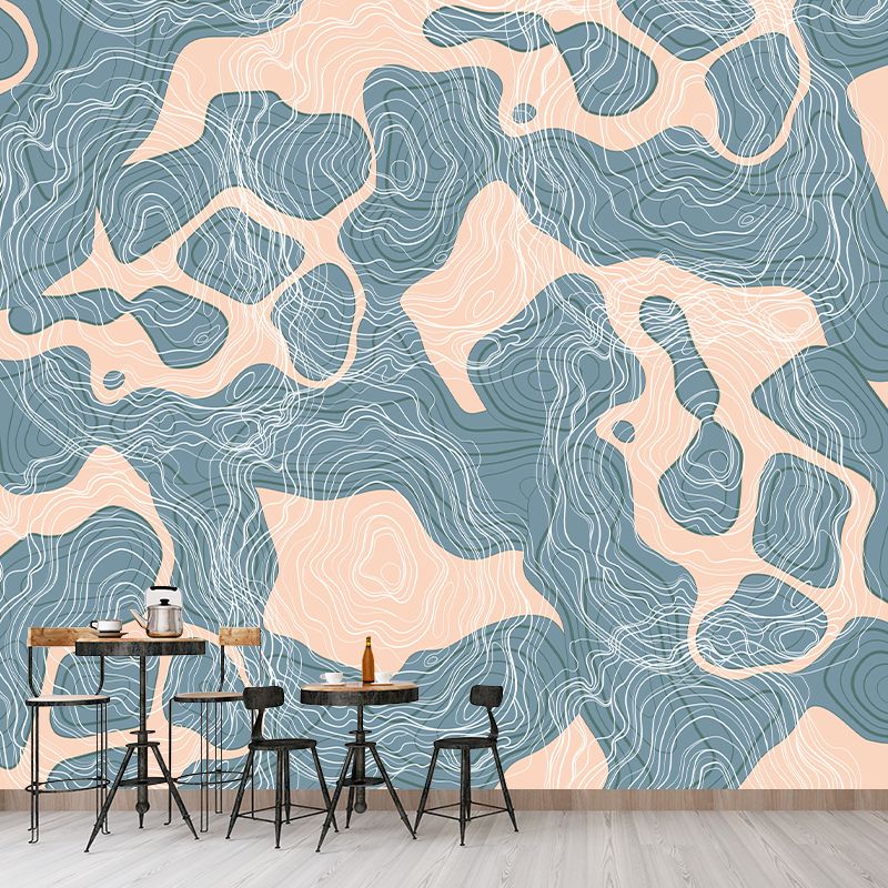 Abstract Style Resistant Mural Wallpaper Illustration Sleeping Room Wall Mural