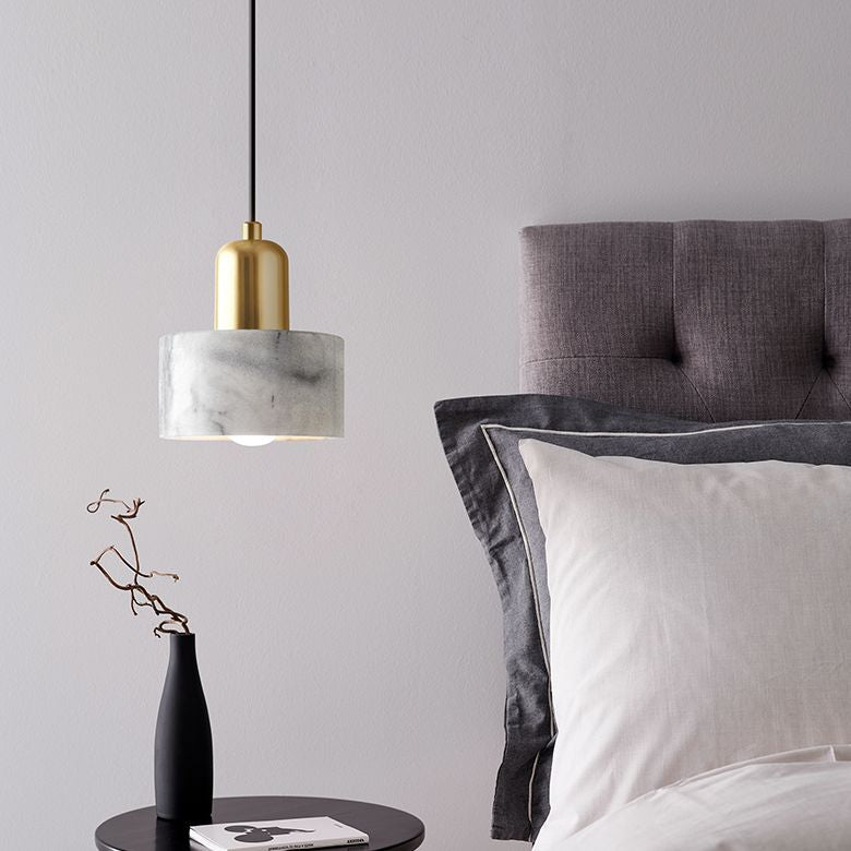 Single Light Marmor Hanging Light mit Goldlampenbuchse Design Modernismus Stil Anhängerlampe für Schlafzimmer