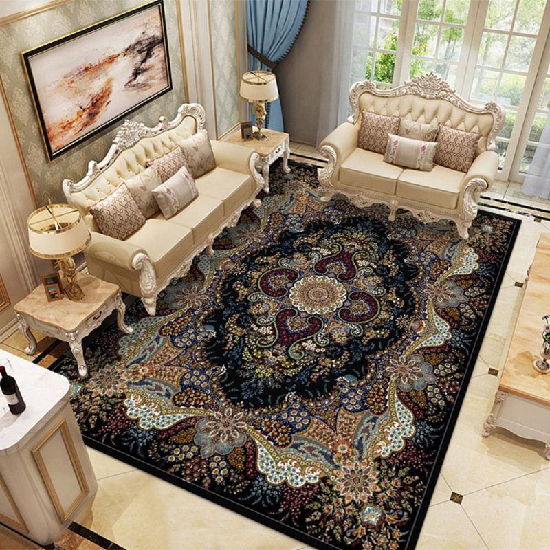 Bohemian Non-slip Carpet Polyester Area Carpet Stain Resistant Rug for Living Room