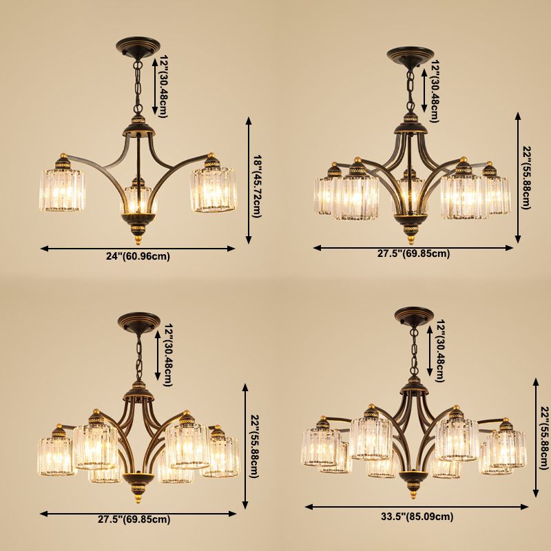 Modern Style Hanging Light Fixture Crystal Pendant Lamp for Bedroom
