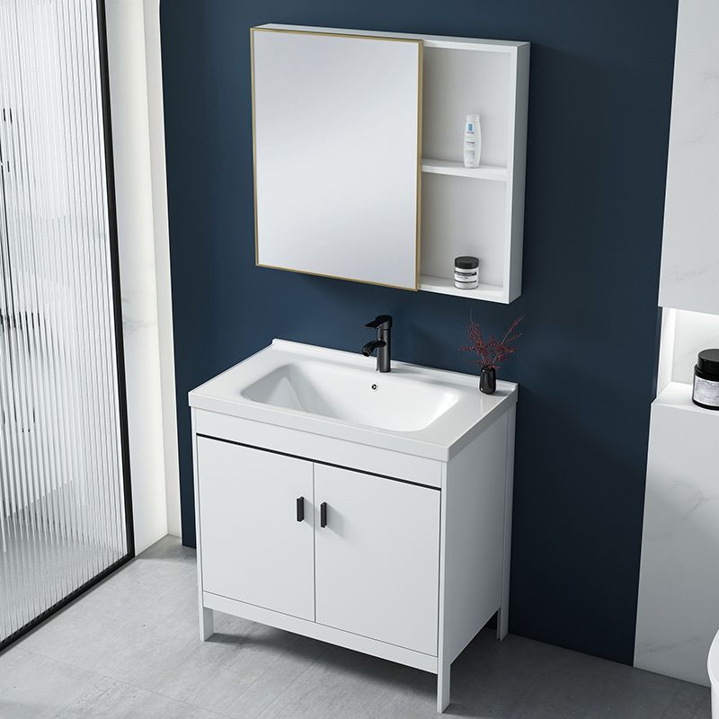 Modern Sink Vanity Wood with Mirror Faucet and Standalone Cabinet Sink Floor Cabinet