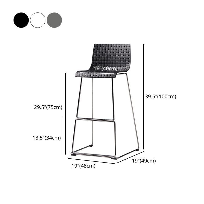 Contemporary Bar-stool Plastic Counter Bar Stool for Kitchen with Metal Legs