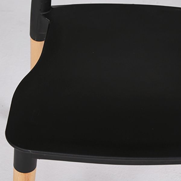 Modern Style Plastic Dining Chair Open Back Dining Side Chair for Kitchen