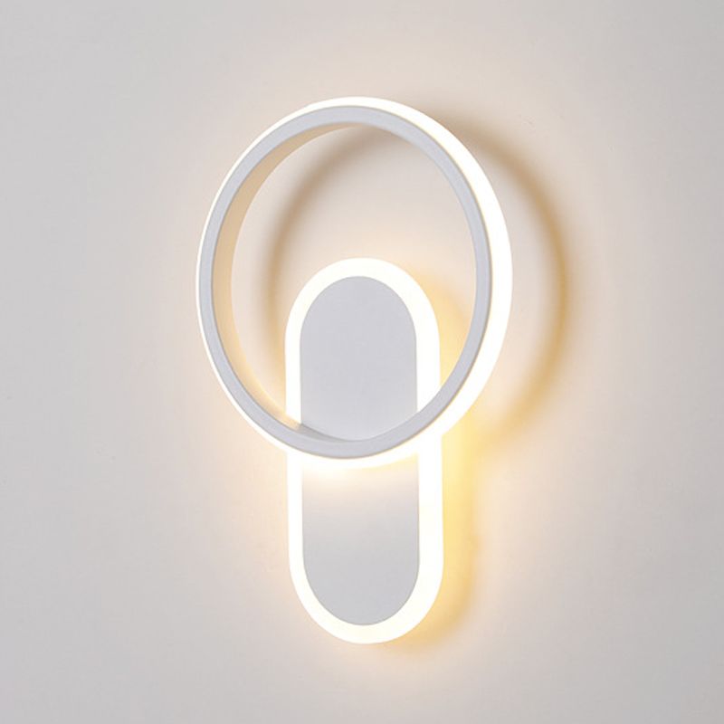 Single White Modernism Wall Mounted Sconce LED Statement Wall Light for Bedroom