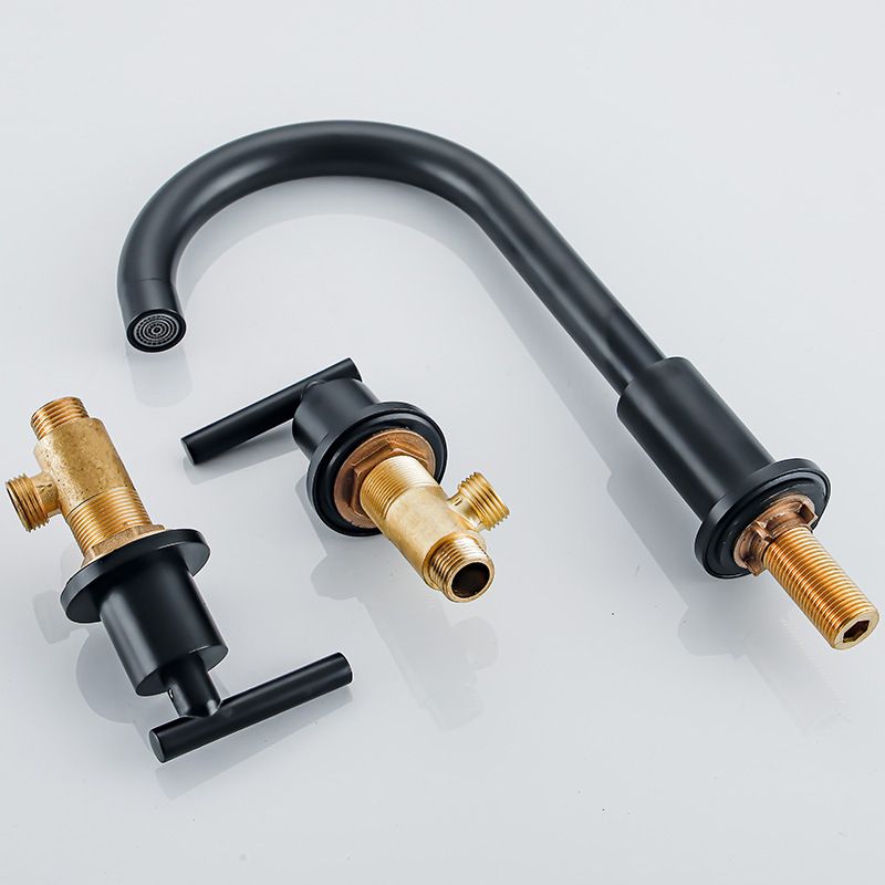 Contemporary Widespread Sink Faucet Plain High Arc Wide Spread Bathroom Faucet