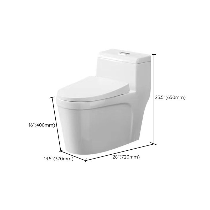 Modern 1-Piece Toilet Floor Mounted White Urine Toilet with Slow Close Seat for Bathroom