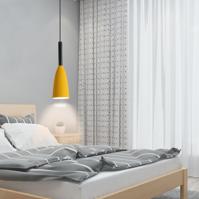 Lampade appese a 1 luce lampada a sospensione moderna con tonalità metallica
