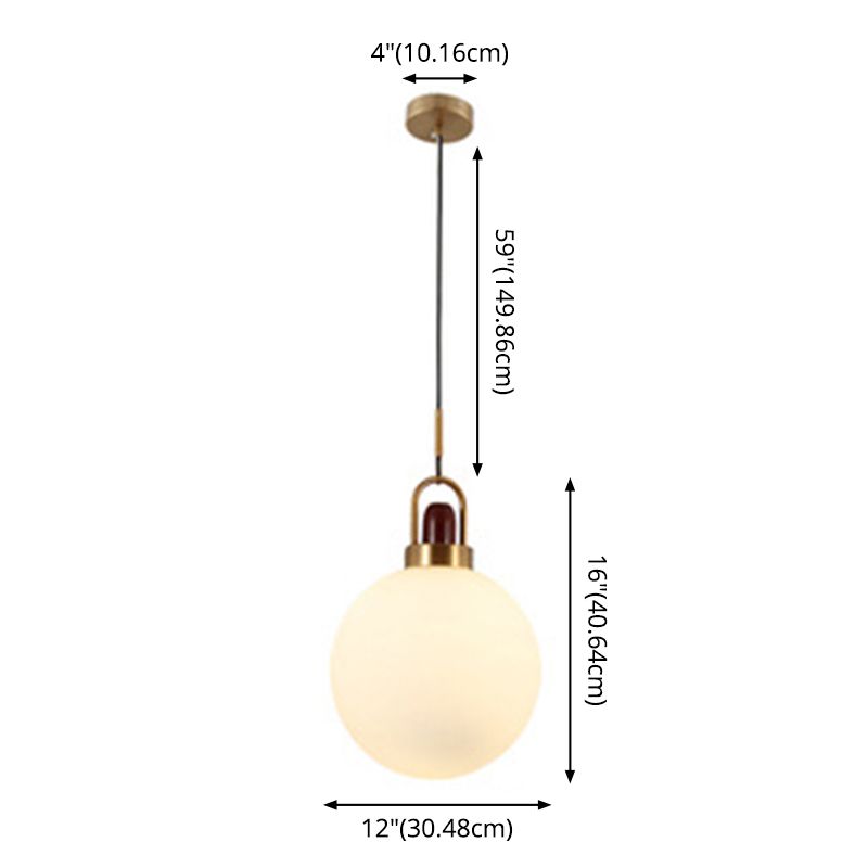 1 Light Ceiling Light Modern Simple White Glass Hanging Pendant Lights for Restaurant
