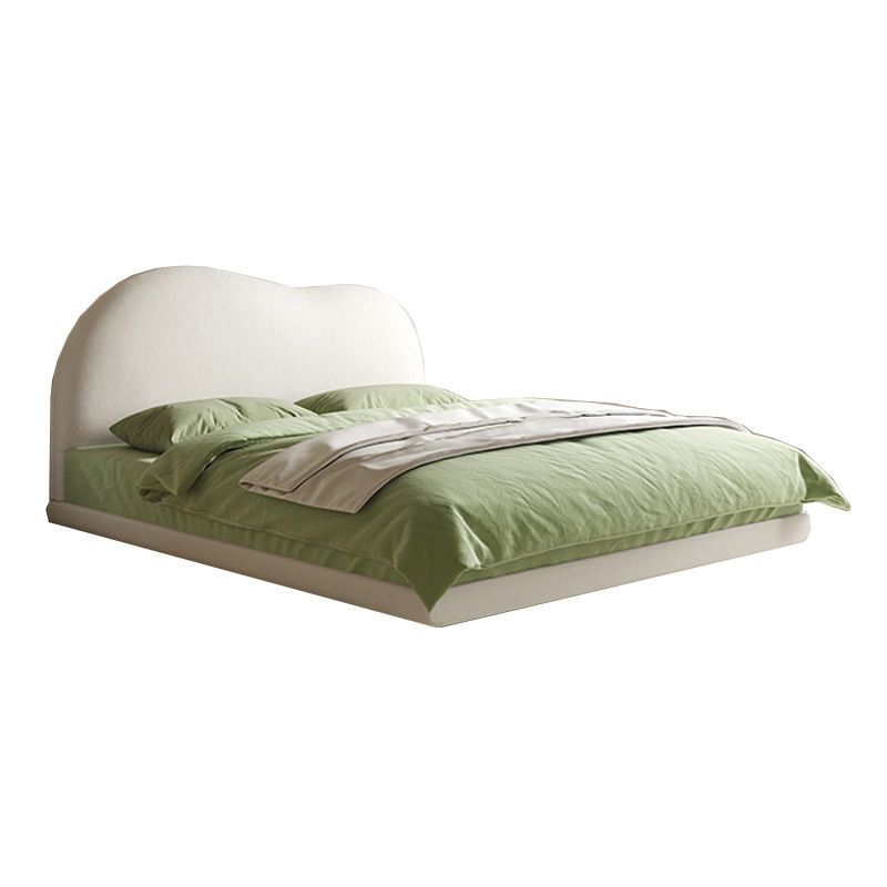 Genuine Leather Standard Bed Bed Frame Upholstered Headboard