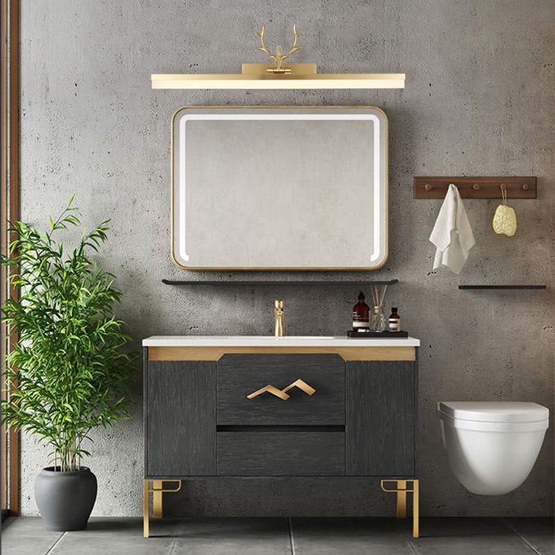 Contemporary Brass Mirror Lighting Fixture Wall Mounted Light Fixture for Bathroom Powder Room