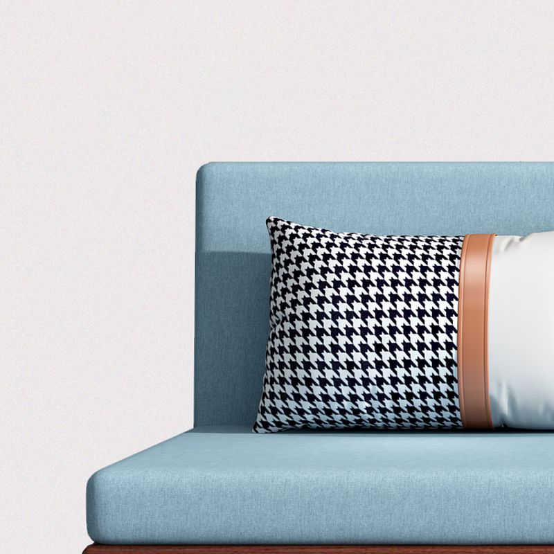 Contemporary Armless Tight Back Cotton Blend Sofa Bed in Blue