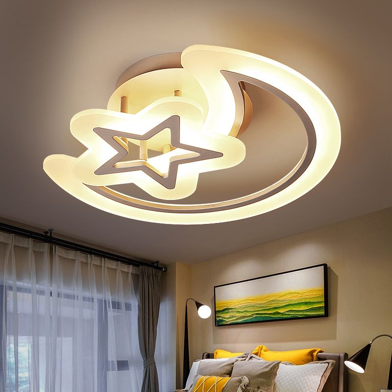 Lune et étoiles en acrylique lampe de plafond de style enfants
